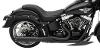 BLACK B1 STYLE SYSTEM WITH BLACK FLUTED END CAPS FOR SOFTAIL 86-17