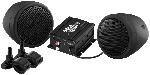 REBEL BLACK BLUETOOTH 2 CHANNEL AMPLIFIER SYSTEM WITH 3" WATERPROOF SPEAKERS 600 WATTS MCBK420B