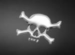 3-D STICKER, SKULL / BONES SMALL