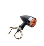 AMBER LED FLAT BLACK W/ CHROME RING (EACH)