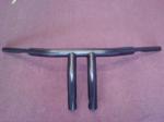 1 1/2 INCH T-BARS GLOSS BLACK W/ 9 INCH RISE/ 9 INCH PULLBACK/ 3 1/2 INCH MOUNTING HOLE SEPERATION FOR KAWASAKI VN 900/ HARLEY 